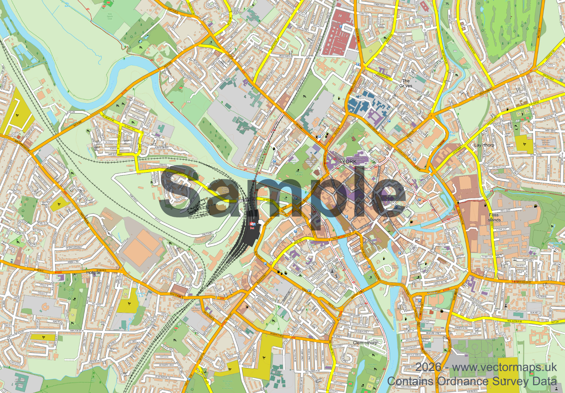 AI-generated vector map of York